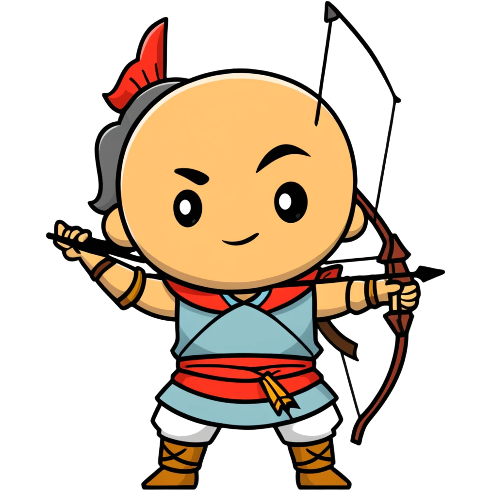 traditional Mongolian warrior bow and arrow emoji