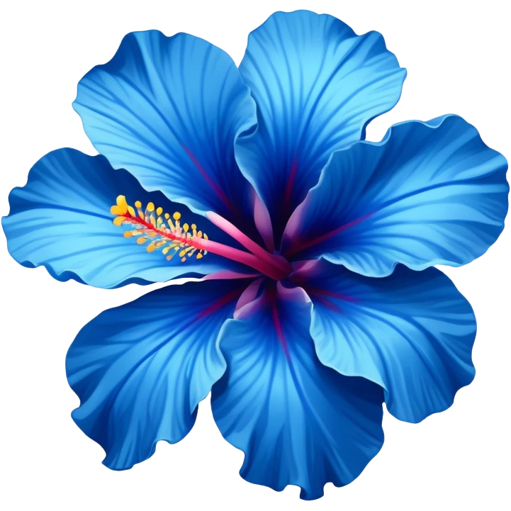Blue hibiscus flower emoji