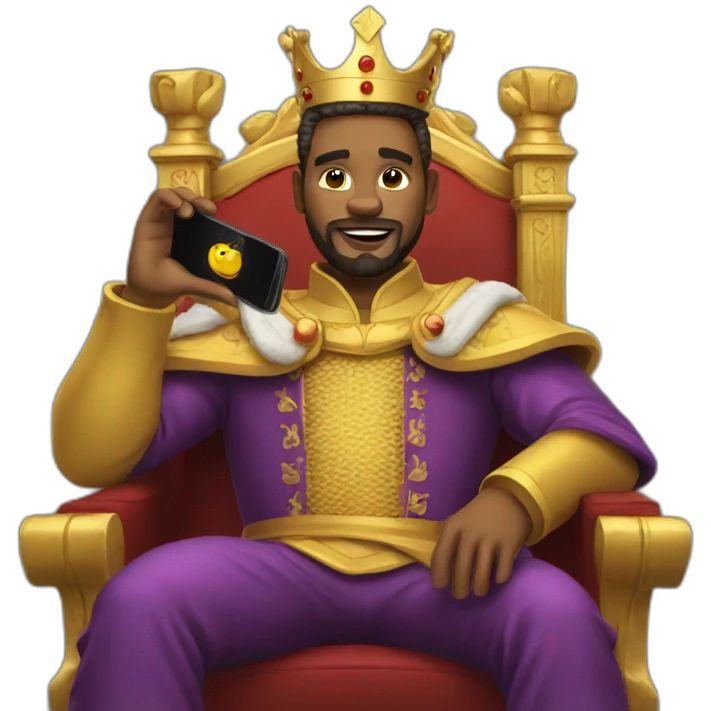 King using phone emoji