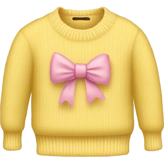Yellow sweater with soft pink bow emoji