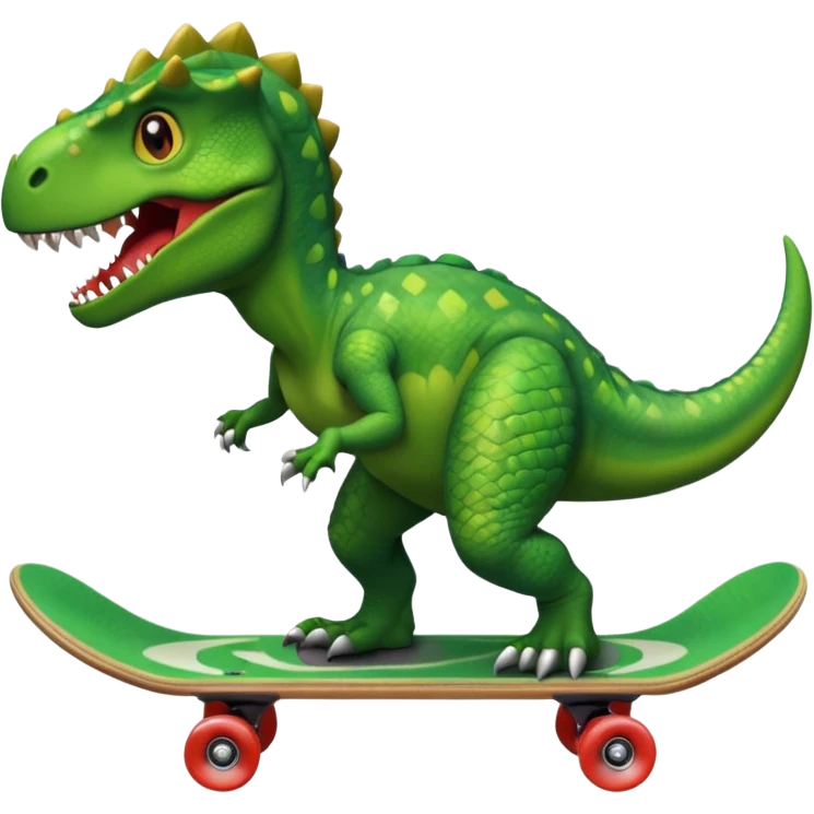 Dinosaur on a skateboard emoji