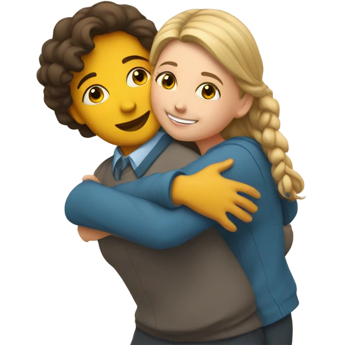 teacher hugging girl emoji