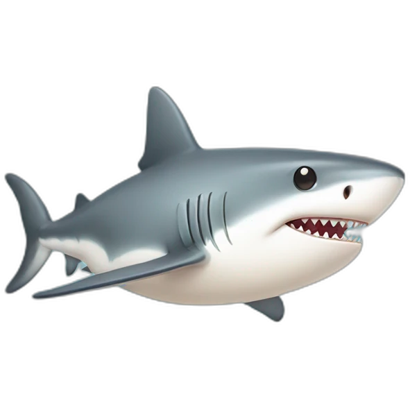 Cute cartoon style shark emoji