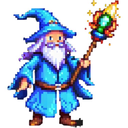 dancing wizard with a staff emoji