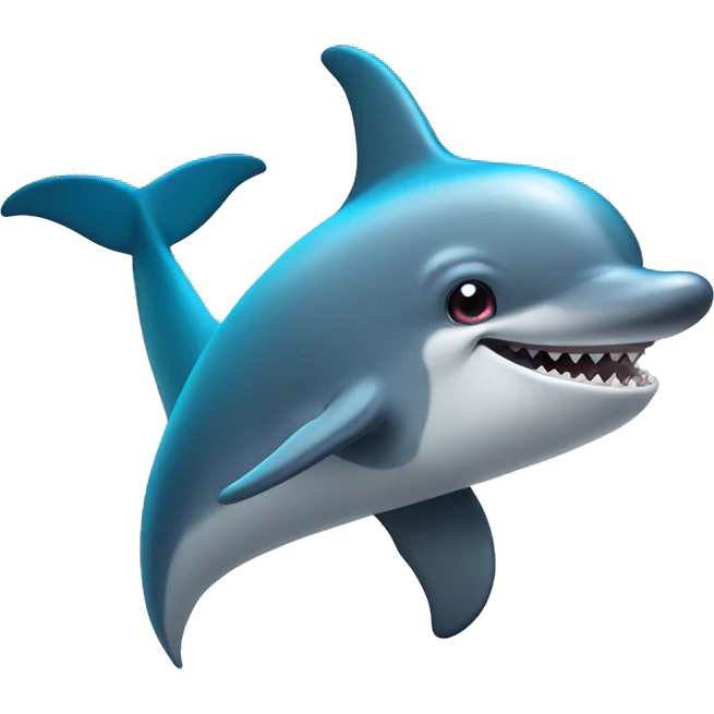 a dolphin dancing with a shark emoji