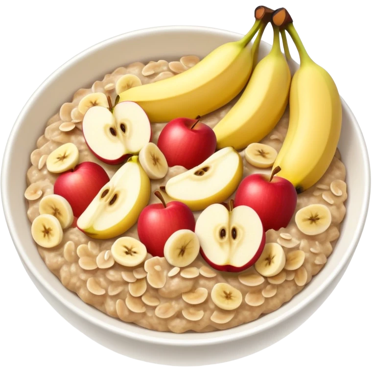 Oatmeal with apples and bananas  emoji