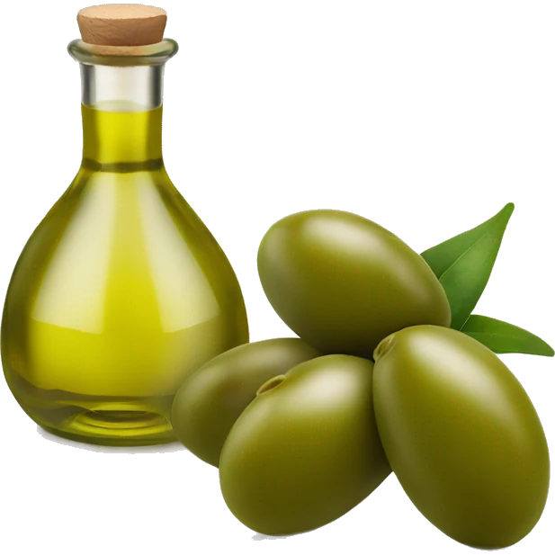 olive oil with olives next to it emoji