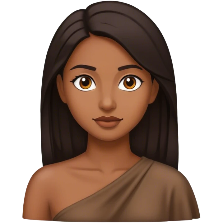 Emoji de mulher morena pele morena cabelo escuro no ombro emoji