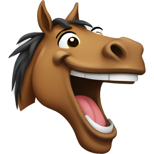Horse laughing emoji