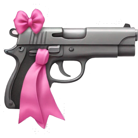 pink pistol with  pink bow emoji