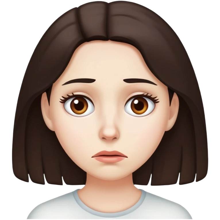 Brunette with white skin worried  emoji