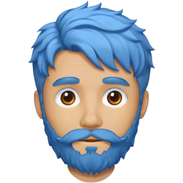 blue wavy haired bearded male emoji