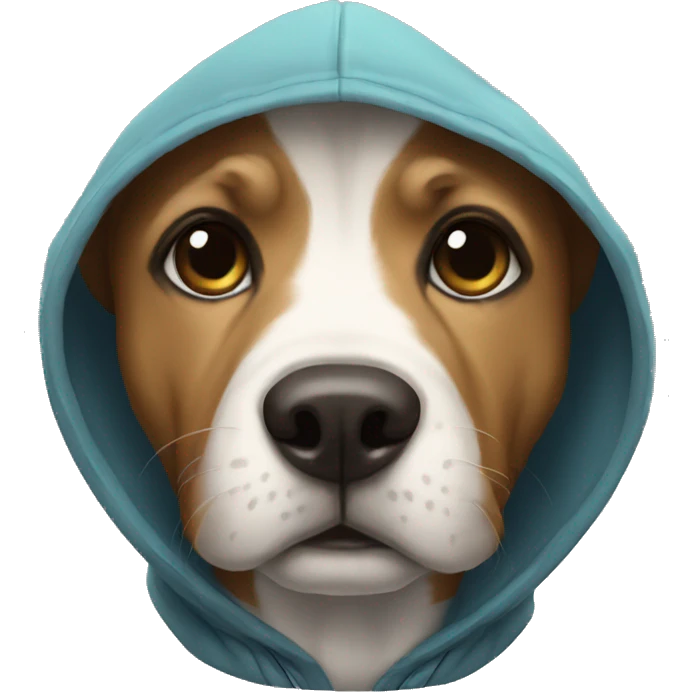 Dog wearing a hoodie emoji