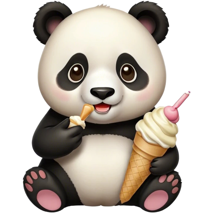 Panda eating ice cream emoji