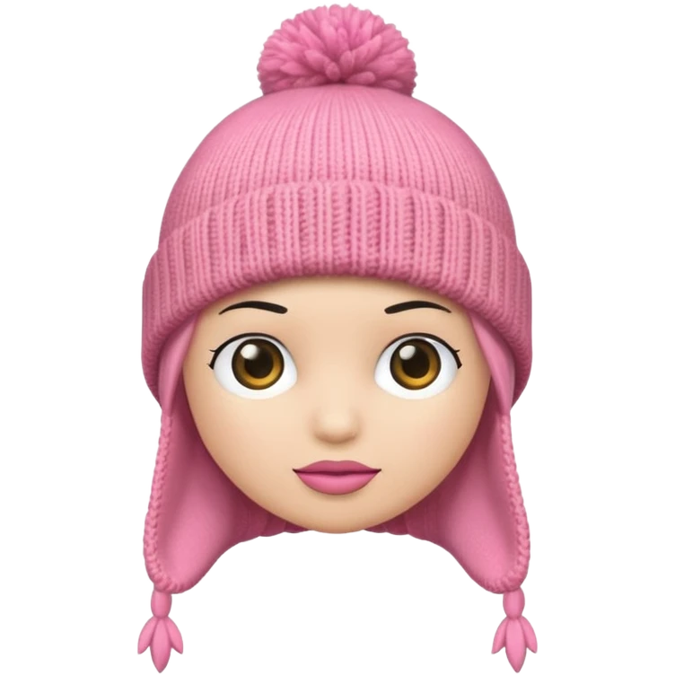 beanie: rosa emoji