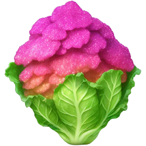 Hot pink ombre lettuce with glitter  emoji