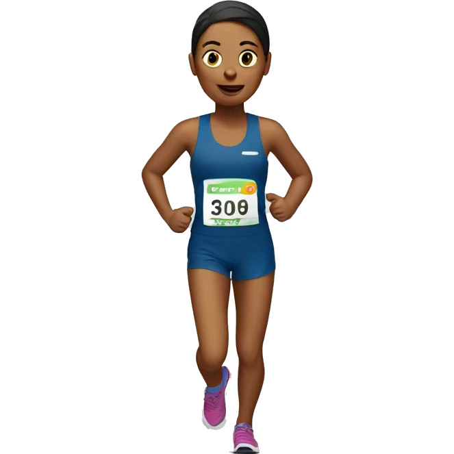 marathon runner women with bib emoji