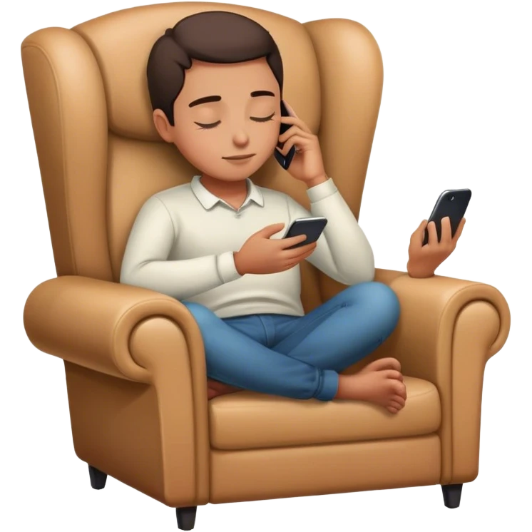 A person sitting in a chair, phone on the table, hands resting on their lap, eyes closed. No distractions, no to-do lists—just a moment of stillness.  emoji