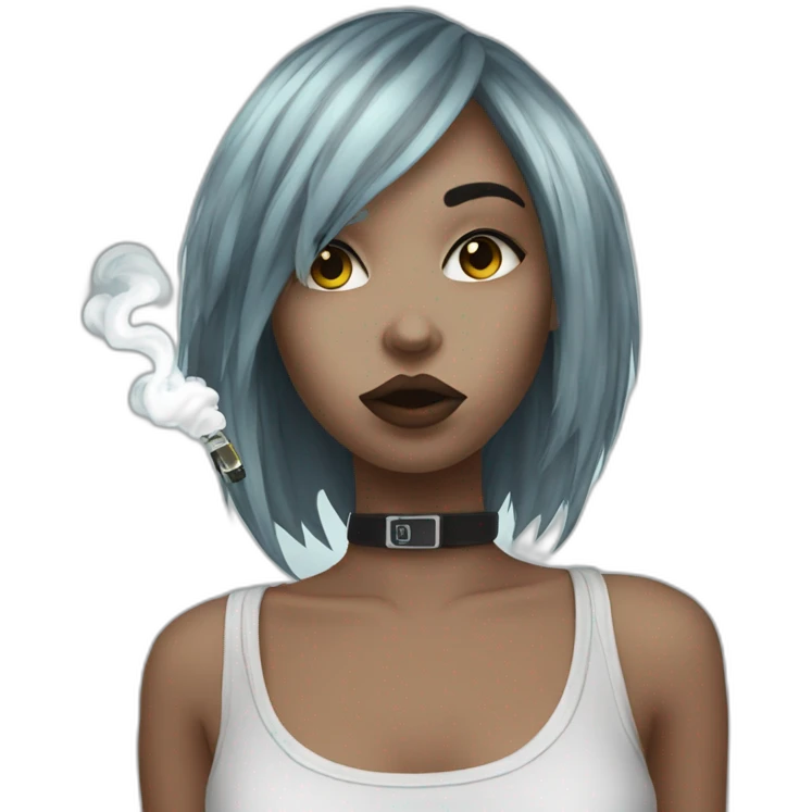 hot emo girl with vape emoji