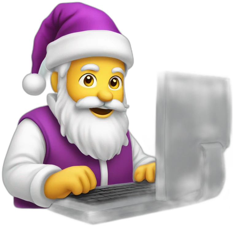 père noël avec un ordinateur emoji