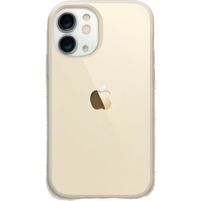 white iPhone 14 with beige checkered case emoji