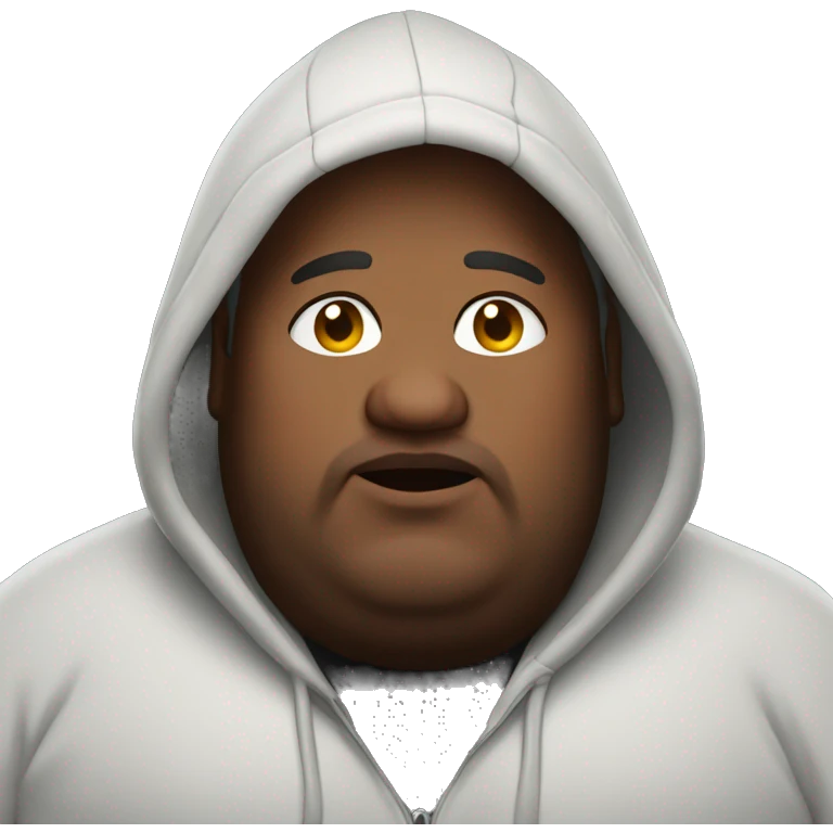 Fat man wearing a hoodie emoji