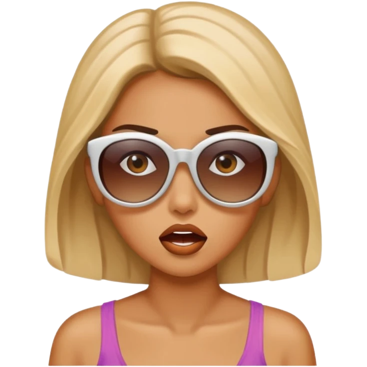 Женщина на пляжу в шоке emoji