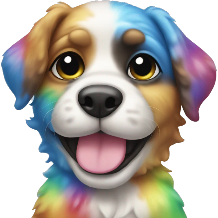 rainbow spots puppy emoji
