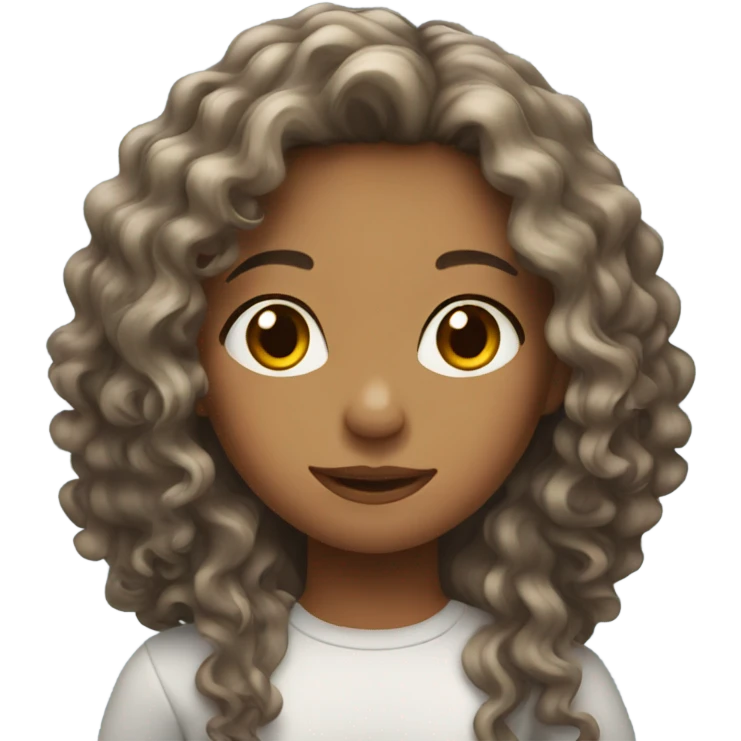 girl with long curly hair emoji