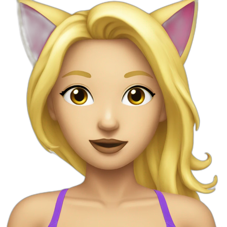hot catgirl blonde swim suit emoji