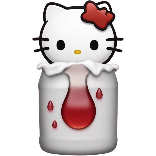 Hello kitty crying tears holding Hennessy bottle😭  emoji