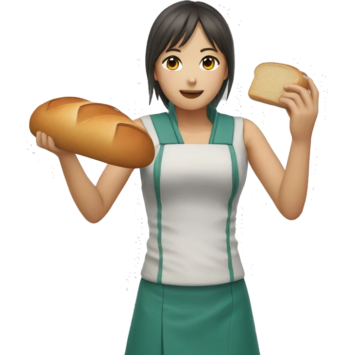 asuka with bread emoji