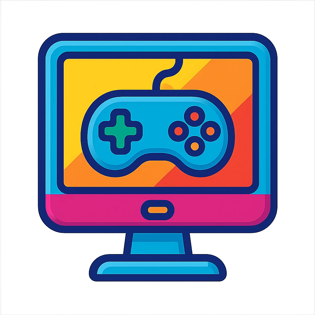 computer game icon with bold colors in vibrant toon style emoji
