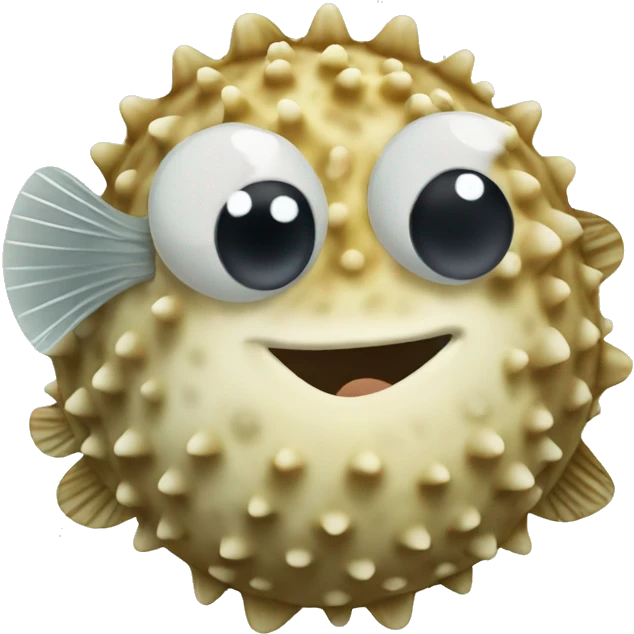 a pufferfish sending kisses  emoji