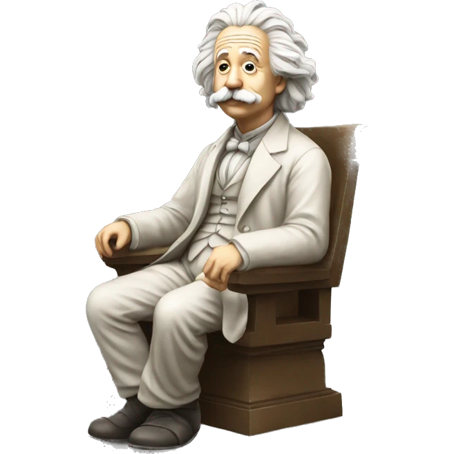 sitting philosopher-statue as albert einstein emoji