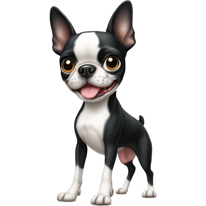 Boston terrier standing on hind legs emoji