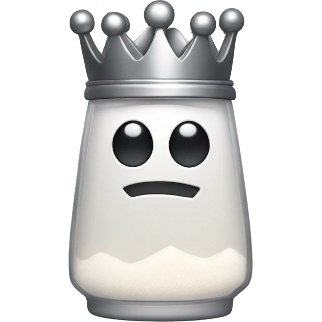 salt shaker wearing a crown emoji