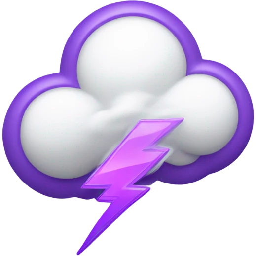 CLOUD WITH PURPLE LIGHTNING BOLT  emoji