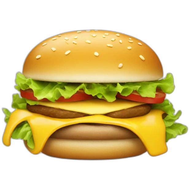 Smiley face eating hamburger emoji