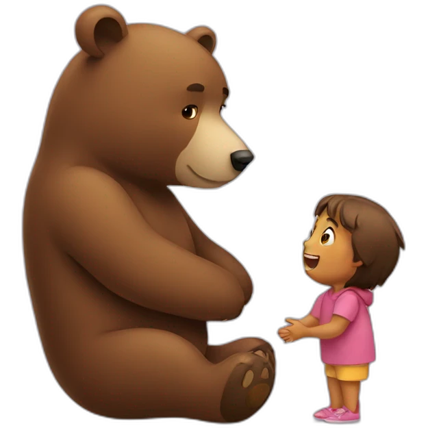 A bear talking with child emoji