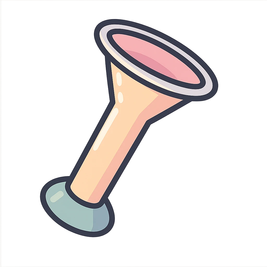 Pinnard stethoscope angled view, slightly rotated, icon-color-outlined style, detailed shadows and highlights, thin clean contours, soft rounded shapes, pastel palette #98B5BC, #B5B3C1, #C9A3C9, #E4C0CA, #F7DCD1, #F7C0AA, modern Japanese pop art and sticker aesthetic, soft lighting, transparent background emoji