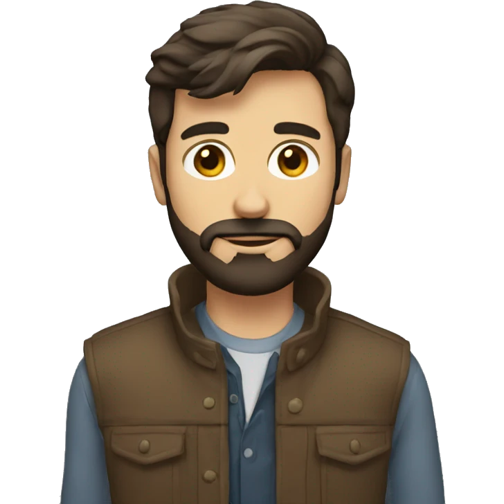 bearded brunette number emoji