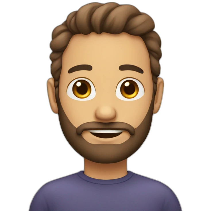 Calvo con barba emoji