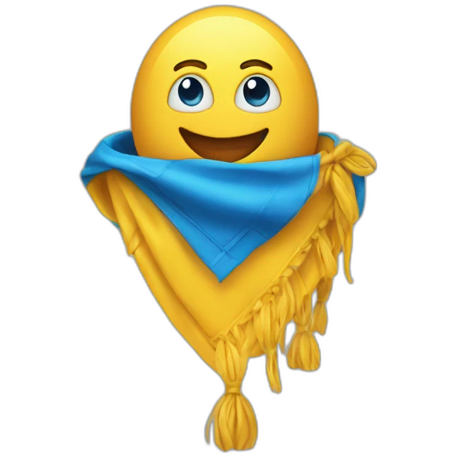 gelbes Herz mit blauem Schal emoji