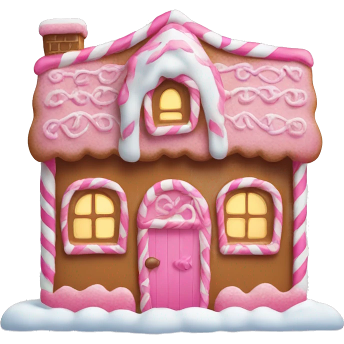 A pink gingerbread house emoji
