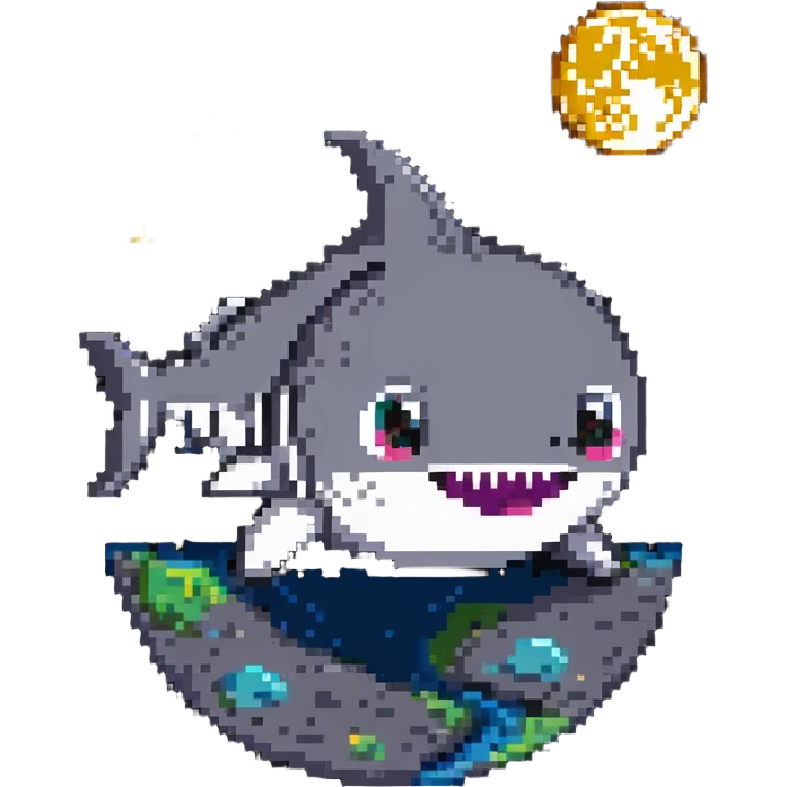 Baby shark on the moon emoji
