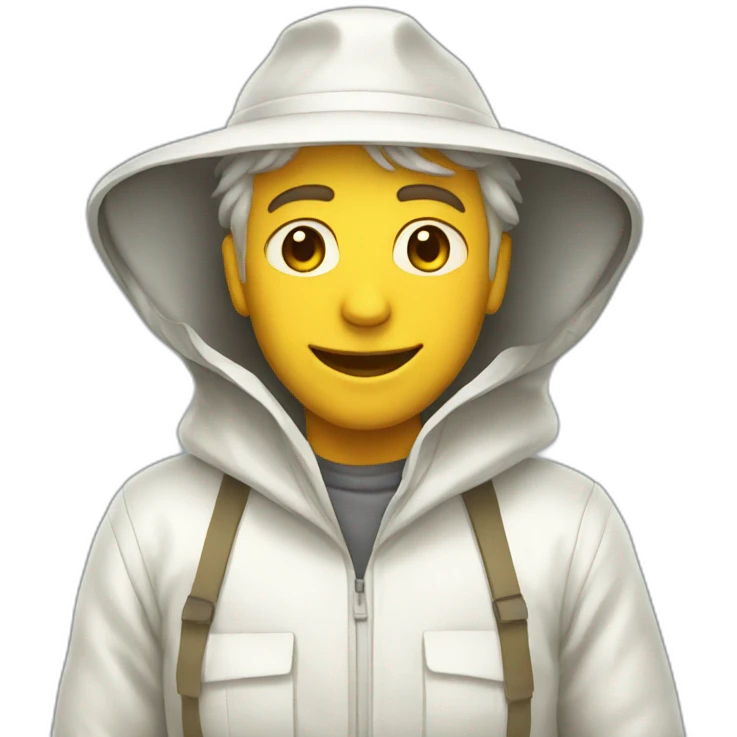 White beekeeper  emoji
