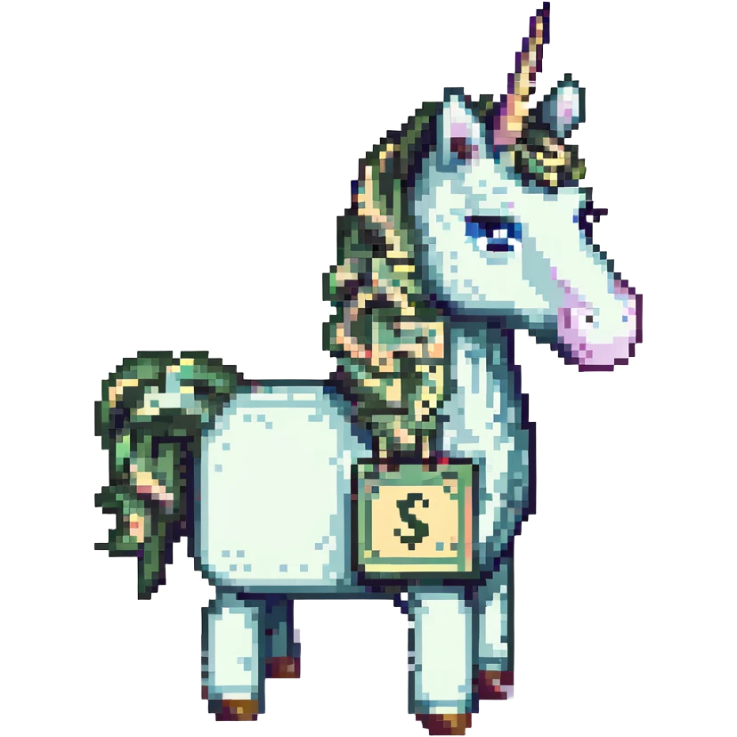 единорог из долларовых купюр, no background emoji