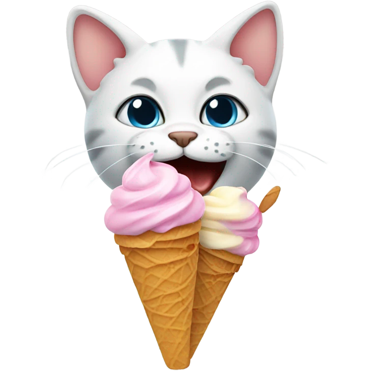 Cat eating ice cream emoji