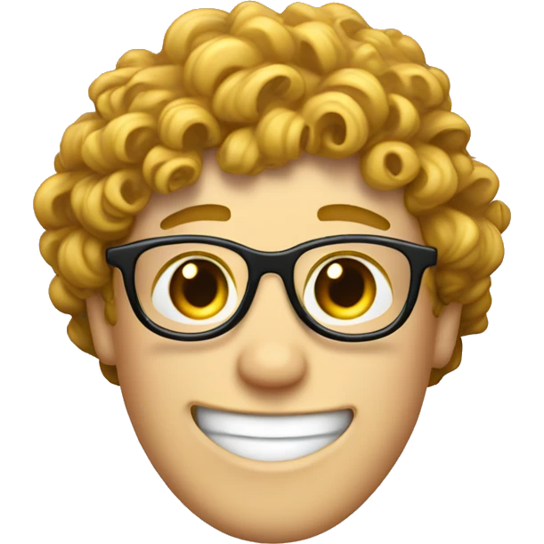 smiling white boy's head with a curly mullet and glasses coming out of a toilet emoji